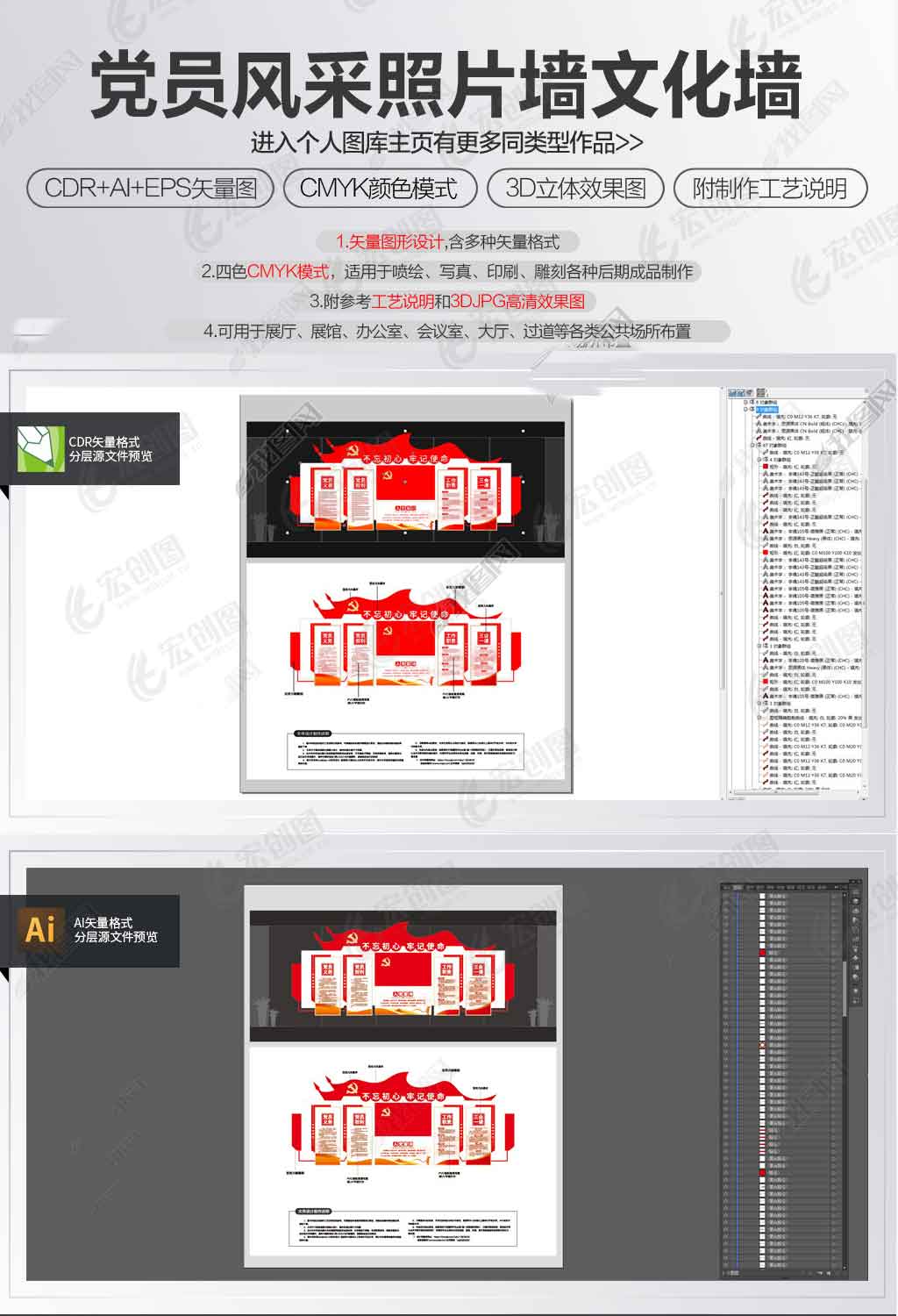 入党誓词党员活动室党建文化墙设计图 入党誓词党员活动室党建文化墙设计图